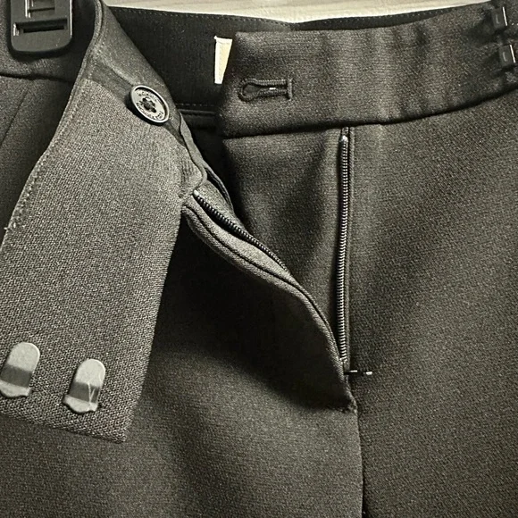 🆕 Michael Kors Stretch-Crepe Feather-Trim Cropped Pants Size 00 - Picture 8 of 12